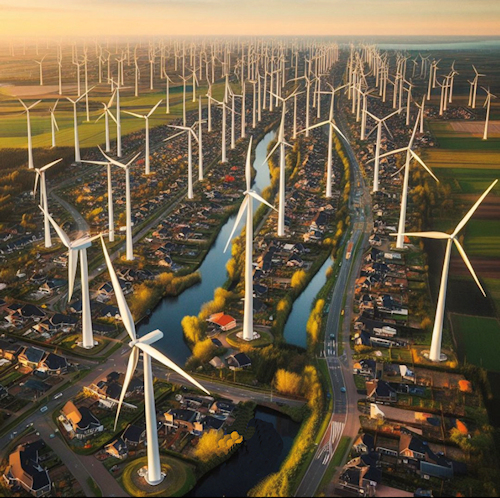 Nederland vol windmolens